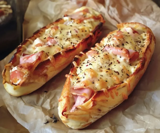 Baguettes Gratinées au Jambon et Fromage Fondant