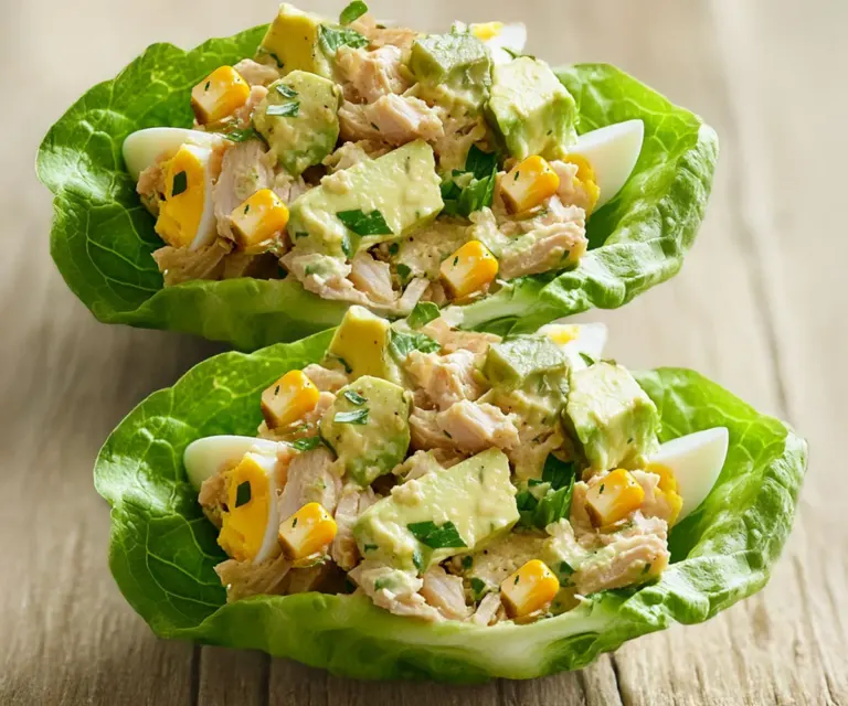 Barquettes de Laitue au Thon, Avocat et Œufs