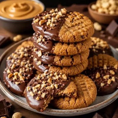 Biscuits Croquants au Chocolat et Beurre de Cacahuète