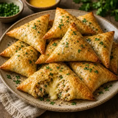 Briouates au Poulet et Fromage Croustillantes