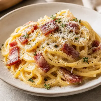 Carbonara au Bacon de Bœuf : Recette Gourmande