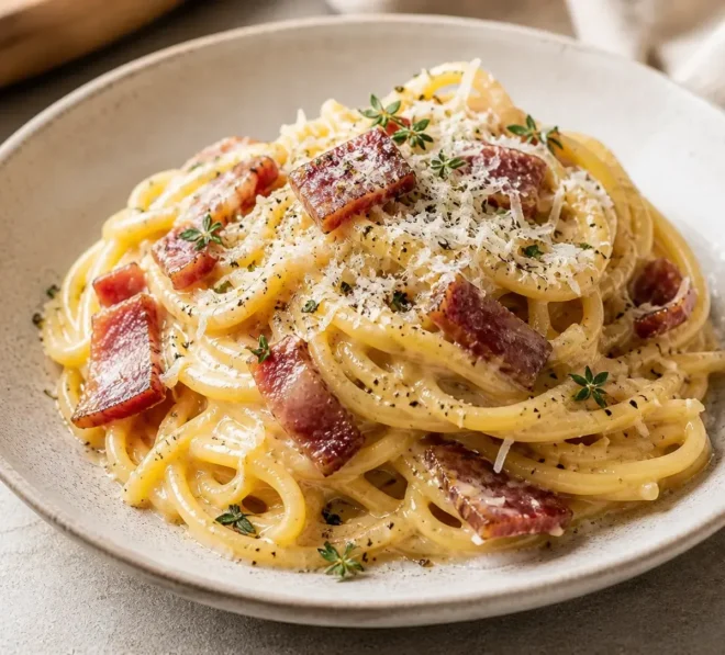 Carbonara au Bacon de Bœuf : une revisite gourmande et sans porc