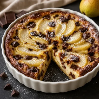 Clafoutis Moelleux Poires et Chocolat