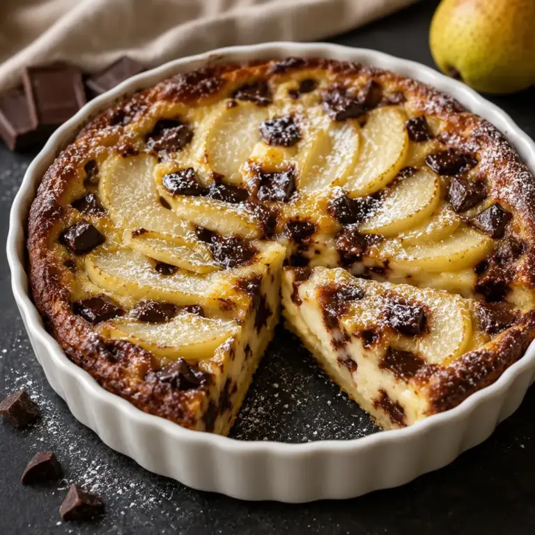 Clafoutis Moelleux Poires et Chocolat