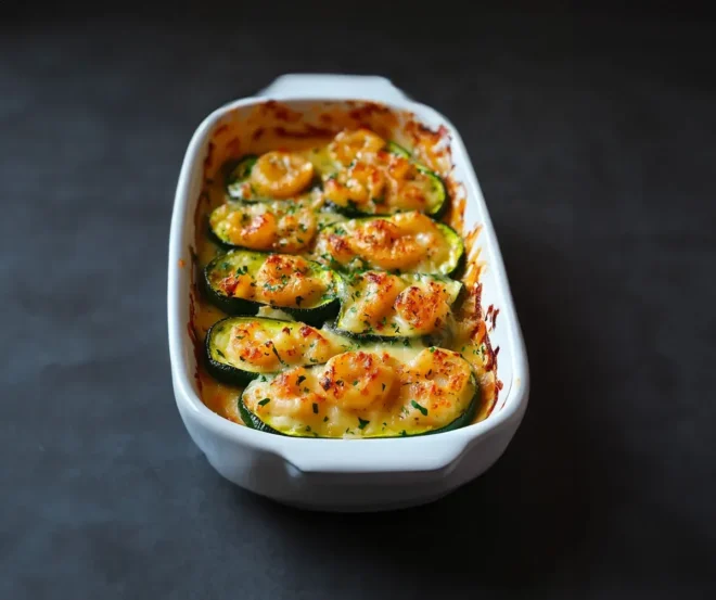 Courgettes Gratinées aux Crevettes et Fromage