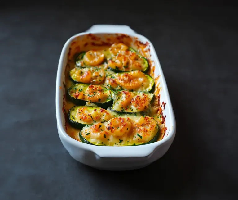 Courgettes Gratinées aux Crevettes et Fromage