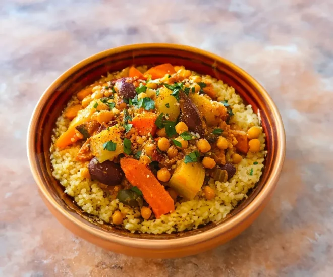 Couscous Marocain Traditionnel aux Légumes et Pois Chiches