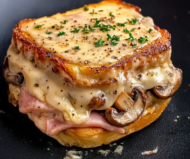 Croque-Monsieur Gourmand aux Champignons et Sauce Crémeuse