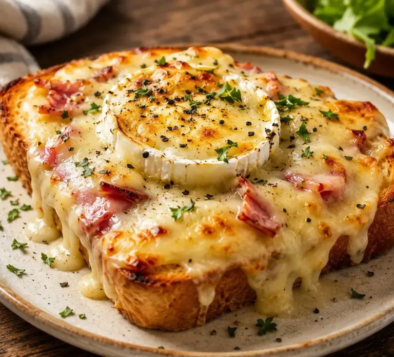 Croque-Monsieur Gratiné aux Lardons et Fromage de Chèvre