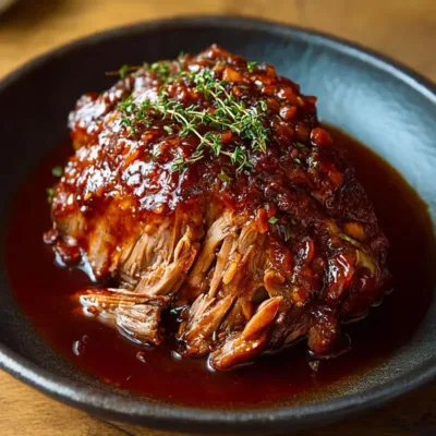 Effiloché de Porc à la Bière Noire et au Miel