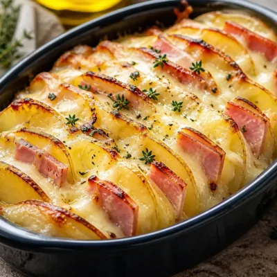 Rôti de Pommes de Terre au Jambon et Fromage Fondant