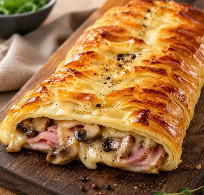 Feuilleté aux Champignons et Jambon : Une Recette Gourmande et Croustillante