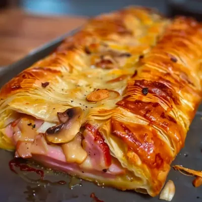 Feuilleté Crémeux Jambon Fromage et Champignons