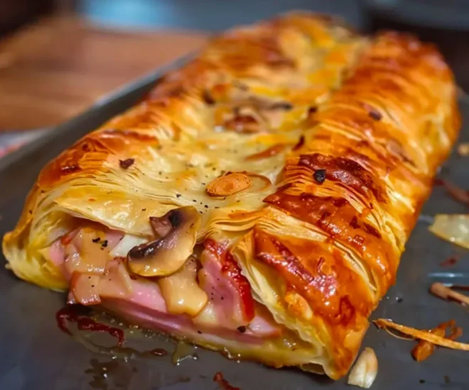 Feuilleté Crémeux Jambon Fromage et Champignons
