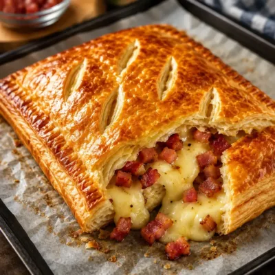 Feuilleté Gourmand au Brie et Lardons