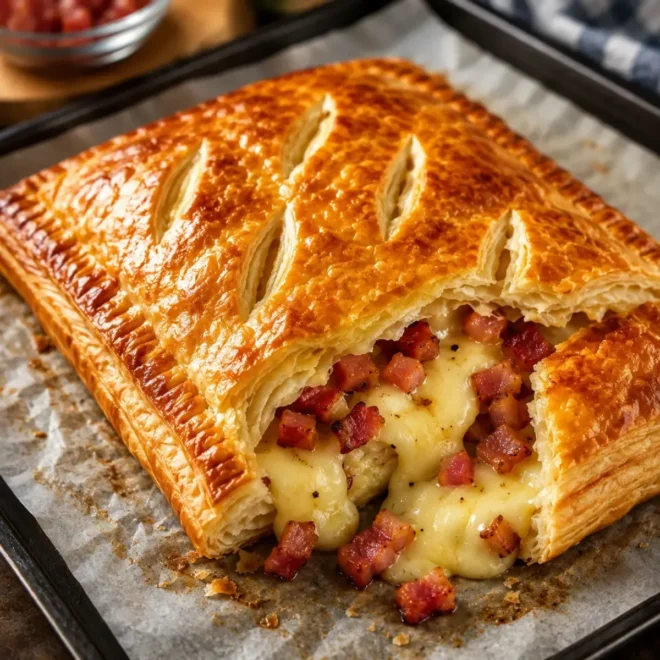 Feuilleté Gourmand au Brie & Lardons