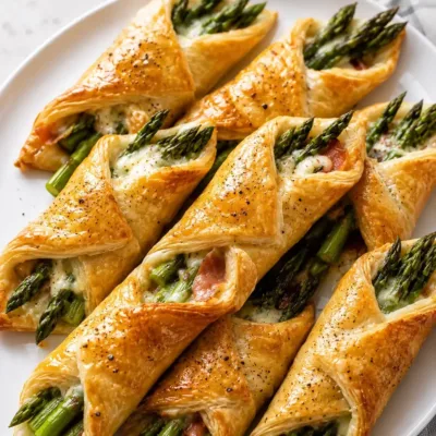 Feuilletés aux Asperges, Jambon Cru et Fromage