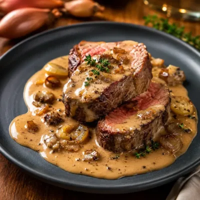 Filet de Bœuf à la Crème aux Échalotes