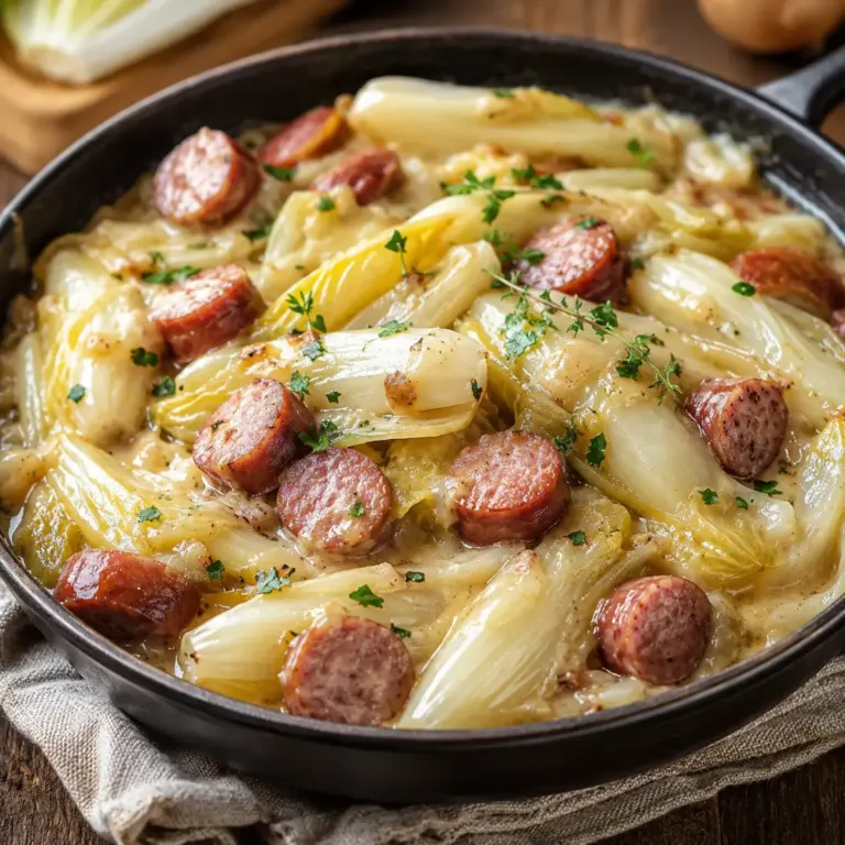 Fondue d’endives aux saucisses fumées : un plat fondant, rustique et savoureux