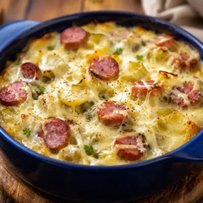 Fondue d’Endives Crémeuse aux Saucisses Fumées