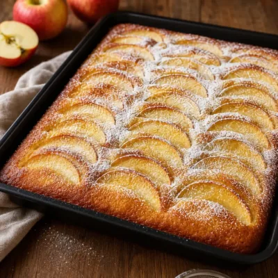 Gâteau aux Pommes Moelleux en Plaque