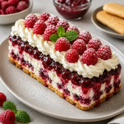 Gâteau Glacé aux Framboises et Mascarpone