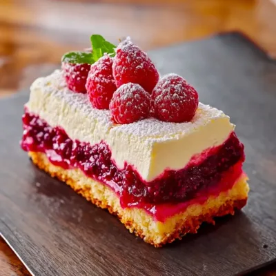 Gâteau Nuage aux Framboises et Crème Vanille