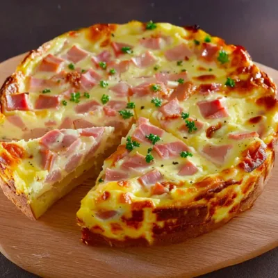 Gâteau Salé au Jambon et Fromage Savoureux