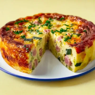 Gâteau Salé Courgettes, Jambon & Mozzarella