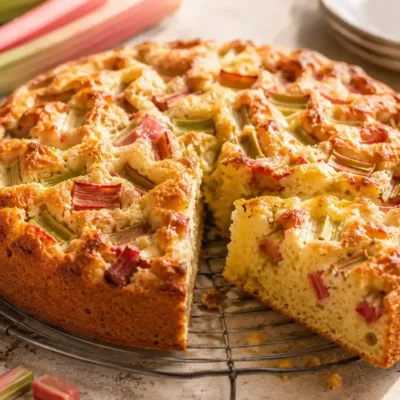 Gâteau Yaourt & Rhubarbe – Moelleux et Acidulé
