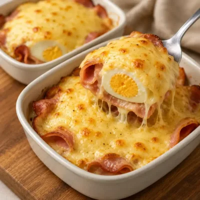 Gratin de Jambon aux Œufs & Béchamel Fromagère