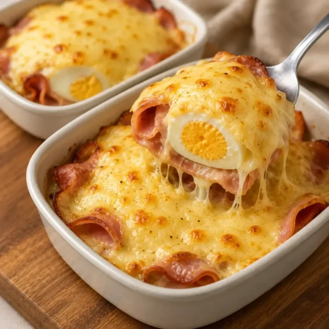 Gratin de Jambon aux Œufs & Béchamel Fromagère