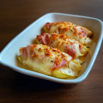 Gratin de Poireaux au Jambon et Béchamel