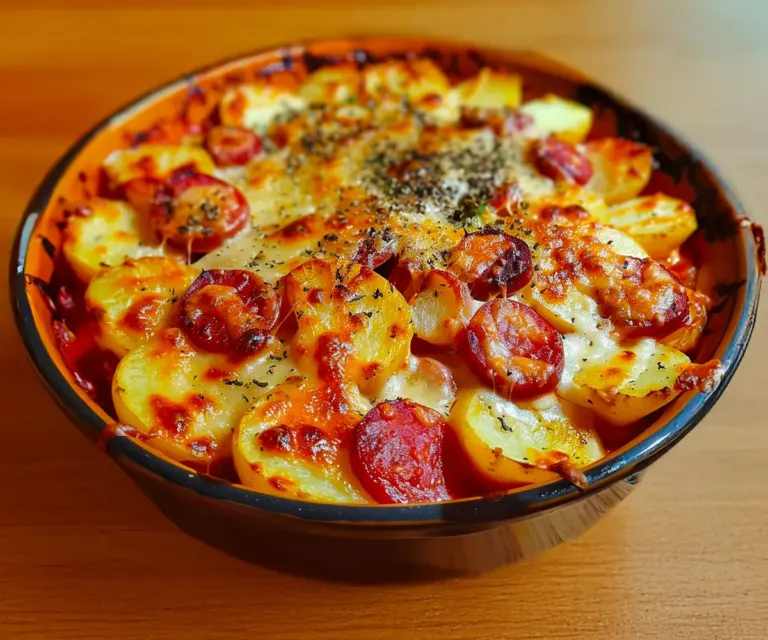 Gratin de Pommes de Terre au Chorizo et Sauce Crémeuse