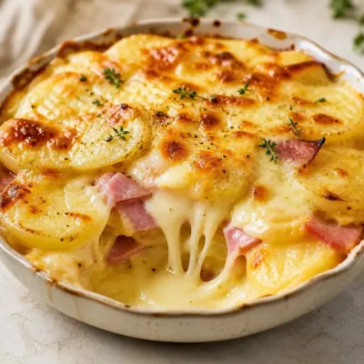 Gratin de Pommes de Terre, Jambon et Fromage