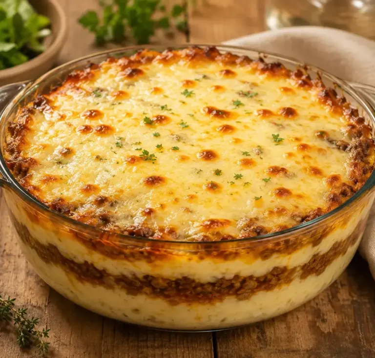 Gratin de Purée de Pommes de Terre et Viande Hachée