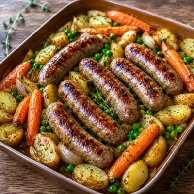 Légumes Rôtis et Saucisses au Four : Recette Familiale