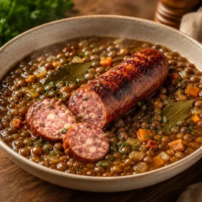 Lentilles à la Saucisse de Morteau : Un Classique