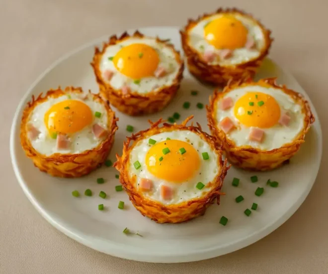 Nids de Pommes de Terre aux Œufs et Jambon
