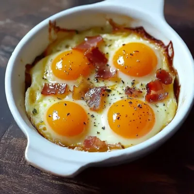 Œufs Cocotte au Fromage et Lardons Savoureux