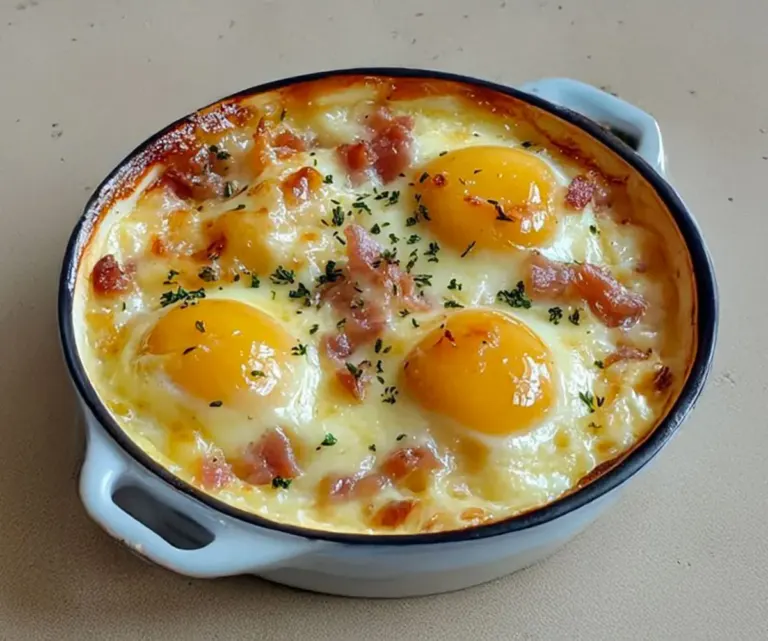 Œufs Cocotte au Lardons et Fromage