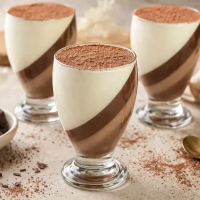 Panna Cotta Bicolore Chocolat Noir et Vanille