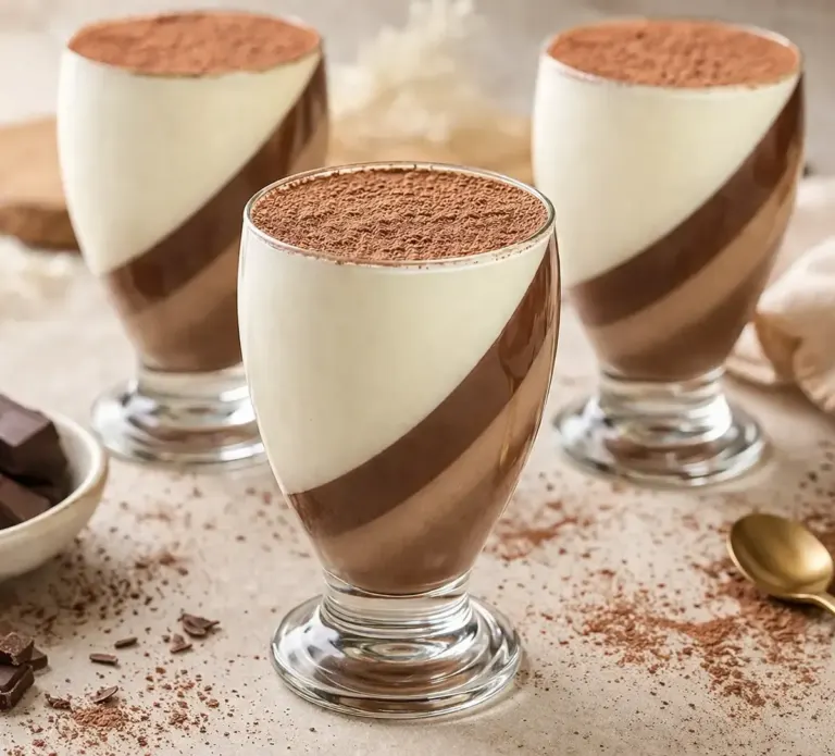 Panna Cotta Bicolore au Chocolat Noir et Vanille : Un Dessert Élégant et Facile