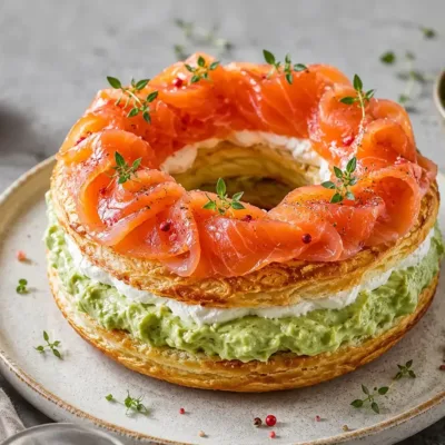 Paris-Brest Salé au Saumon Écossais et Avocat