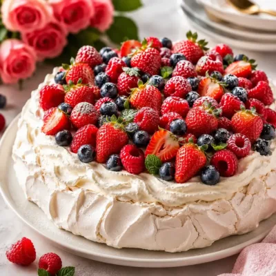 Pavlova de la Fête des Mères aux Fruits Rouges