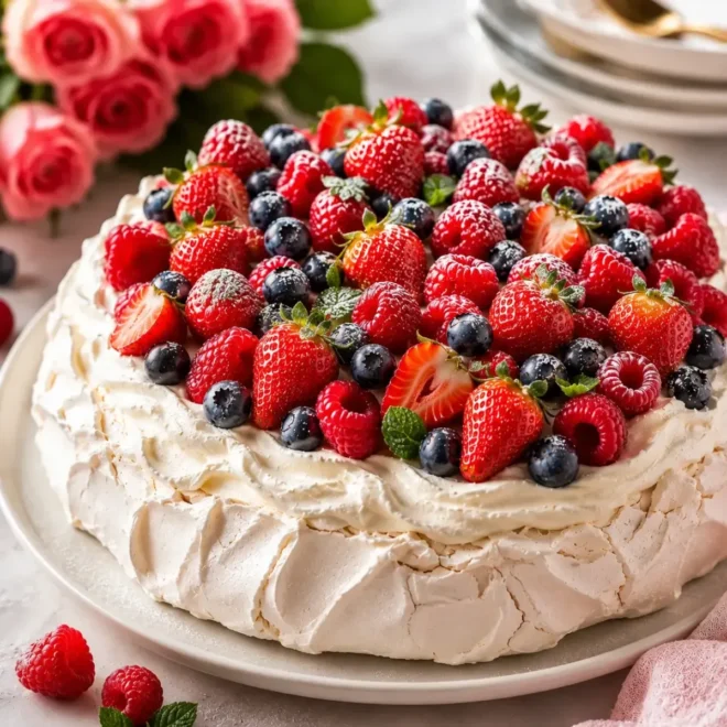 Pavlova de la Fête des Mères aux Fruits Rouges