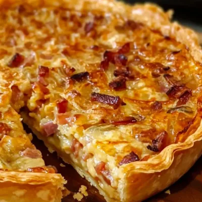 Quiche aux Oignons Caramélisés et Lardons