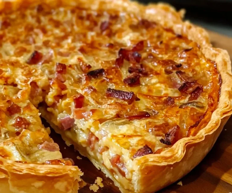 Quiche aux Oignons Caramélisés et Lardons