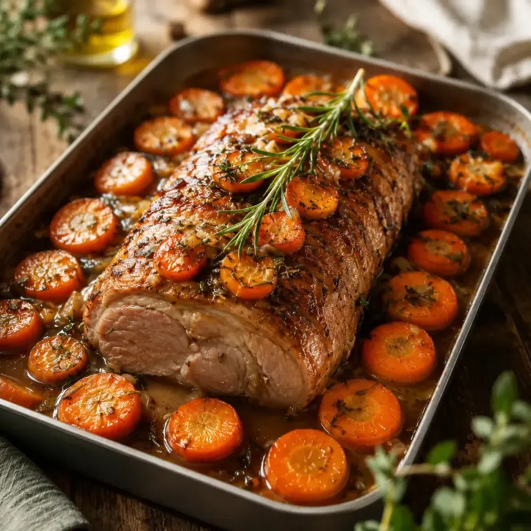 Rouelle de Porc Mijotée au Vin Blanc et Carottes Fondantes