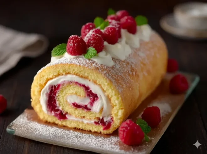 Roulé aux Framboises et Crème Fouettée : Le Dessert Léger et Gourmand à Tester Absolument